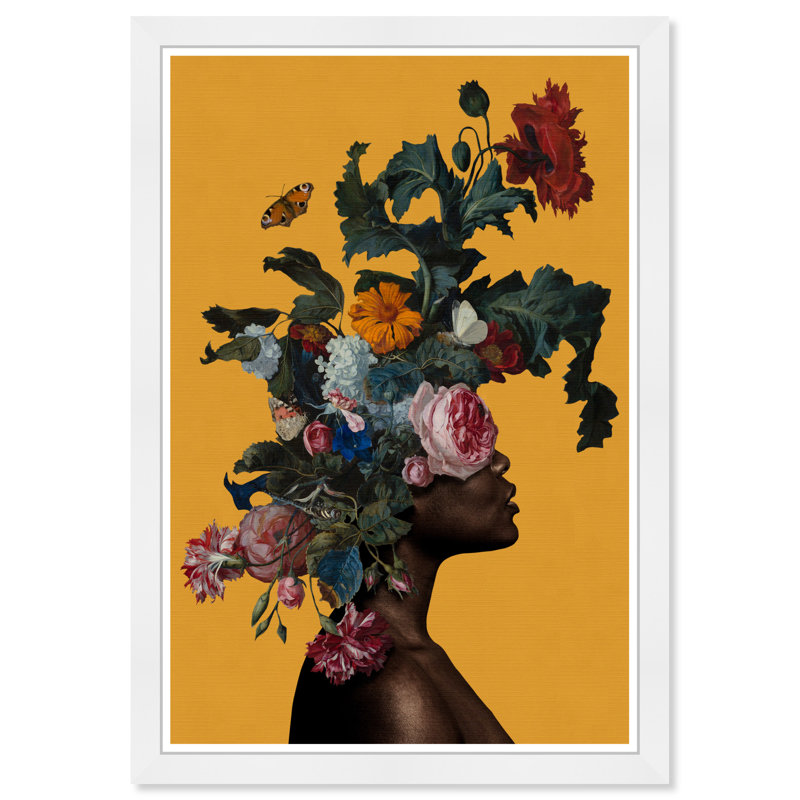 «People and Portraits Floral Views», impression sur papier jaune moderne sur papier, Blanc