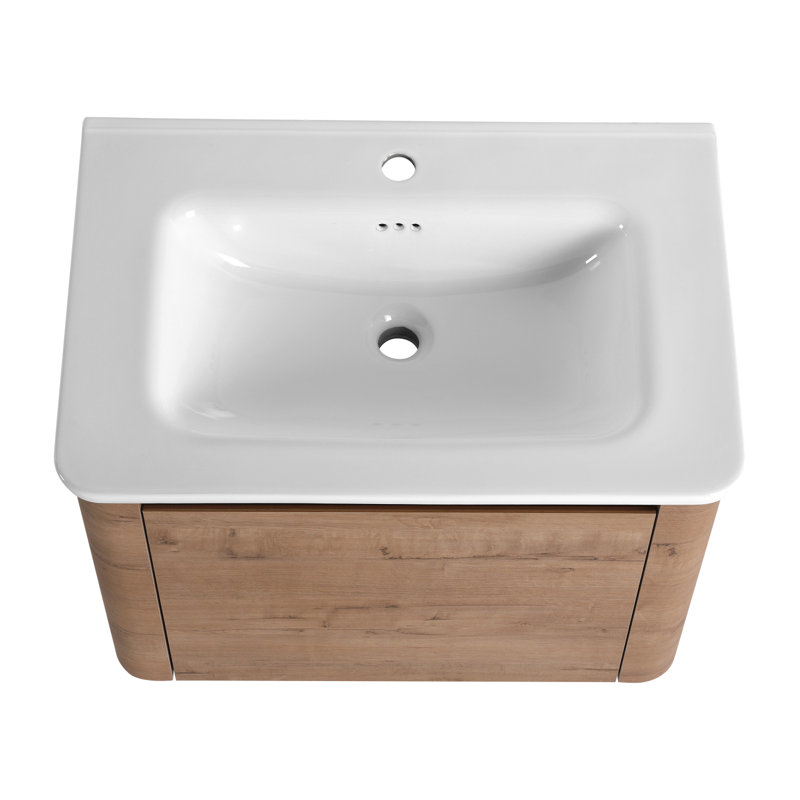 Meuble-lavabo 28 po avec lavabo en céramique et porte à fermeture en douceur 28 po