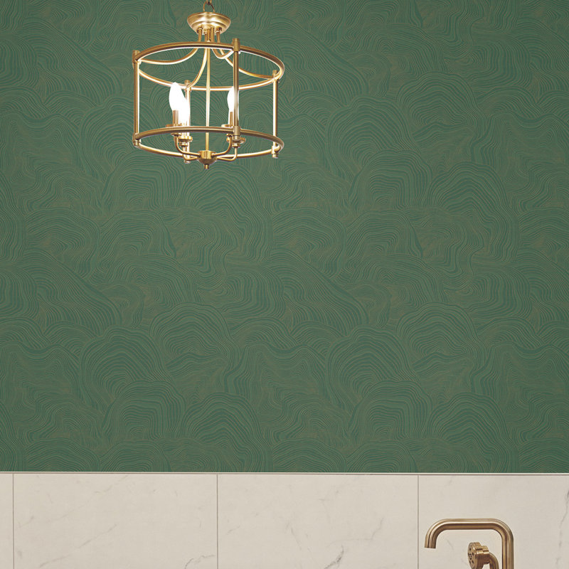 Geodes Abstract Metallic Wallpaper Double Roll, Green