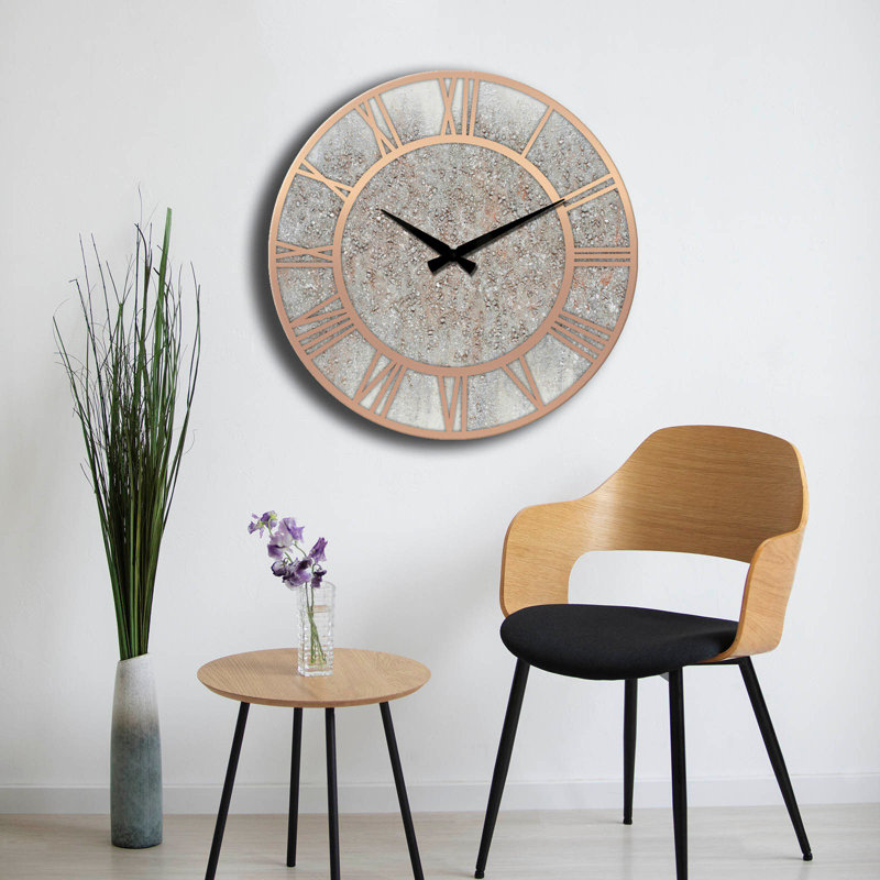 Horloge murale élégante Elegant, 19,7 pouces de diamètre | 100% panneau de fibres à densité moyenne, épaisseur: 0,2 pouce | Design minimaliste élégant pour la décoration de la maison et du bureau | Parfait pour le salon, la chambre à coucher et la cuisine