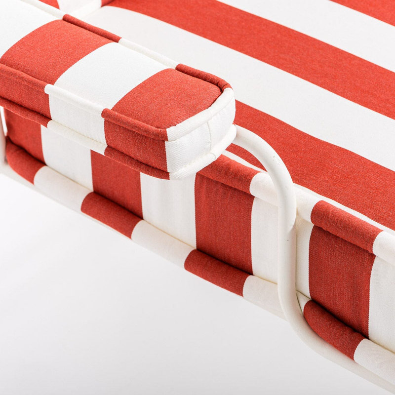 Waterhouse Sun Lounger - Armrest Set, Red Striped
