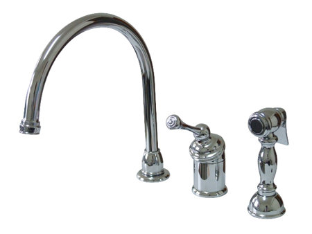 Distributeur d’eau chaud & froid avec jet latéral Vintage, Chrome poli