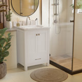 Meuble-lavabo simple 24 po avec plateau en marbre Kazanovicz