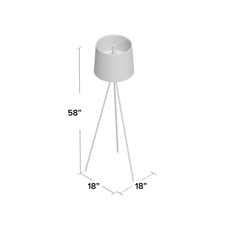 Dunneback 58'' Tripod Floor Lamp, Brushed Gold