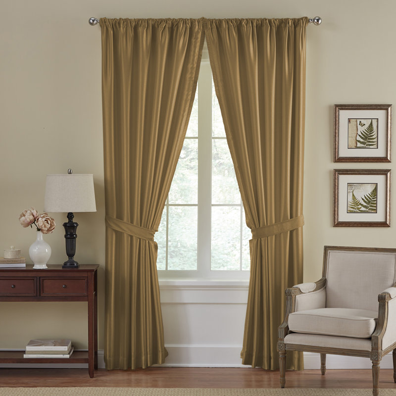 Mahoe Blackout Single Curtain Panel, 52" W x 84" L, Gold