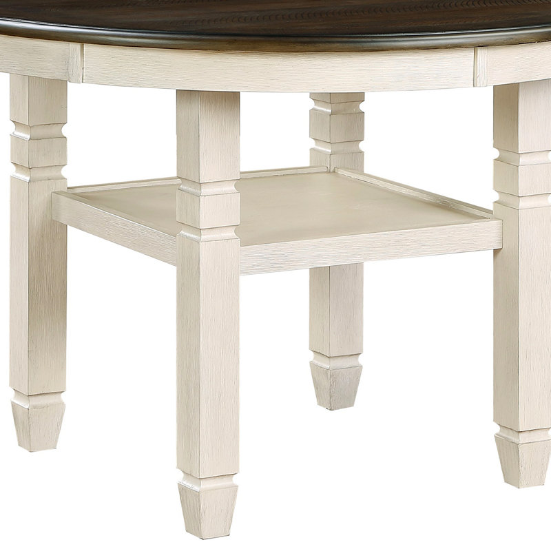 Table de salle à manger 1 pièce Dezmund and Antique Finish, Blanc