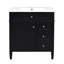 Meuble-lavabo de 30 po avec lavabo supérieur, meuble-lavabo moderne avec 2 tiroirs et tiroir escamotable, meuble-lavabo simple