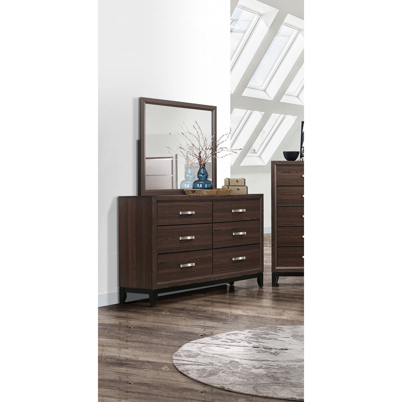 Commode double 6 tiroirs avec miroir