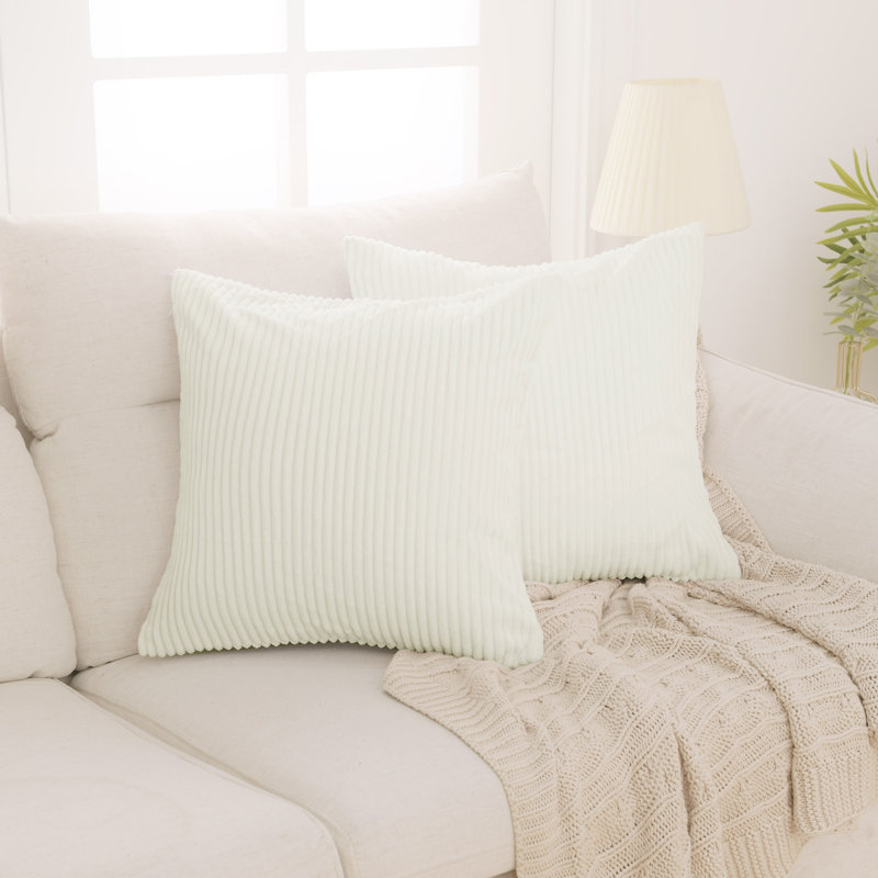 Reversible Pillow Cover, Cream, 16"W x 16"L
