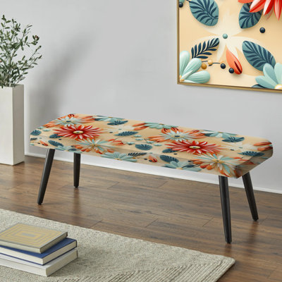 Pastel Flower Retro Revival Collage - Banc rembourré éclectique noir