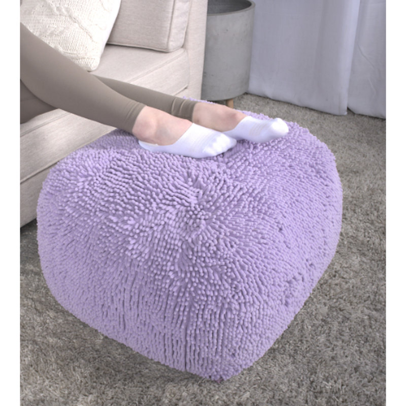 Pouf carré en microfibre lavande pour la détente - conception amusante et colorée, texture supplémentaire, capacité de 250 livres, sac de pois spongieux rempli de perles 250 livres
