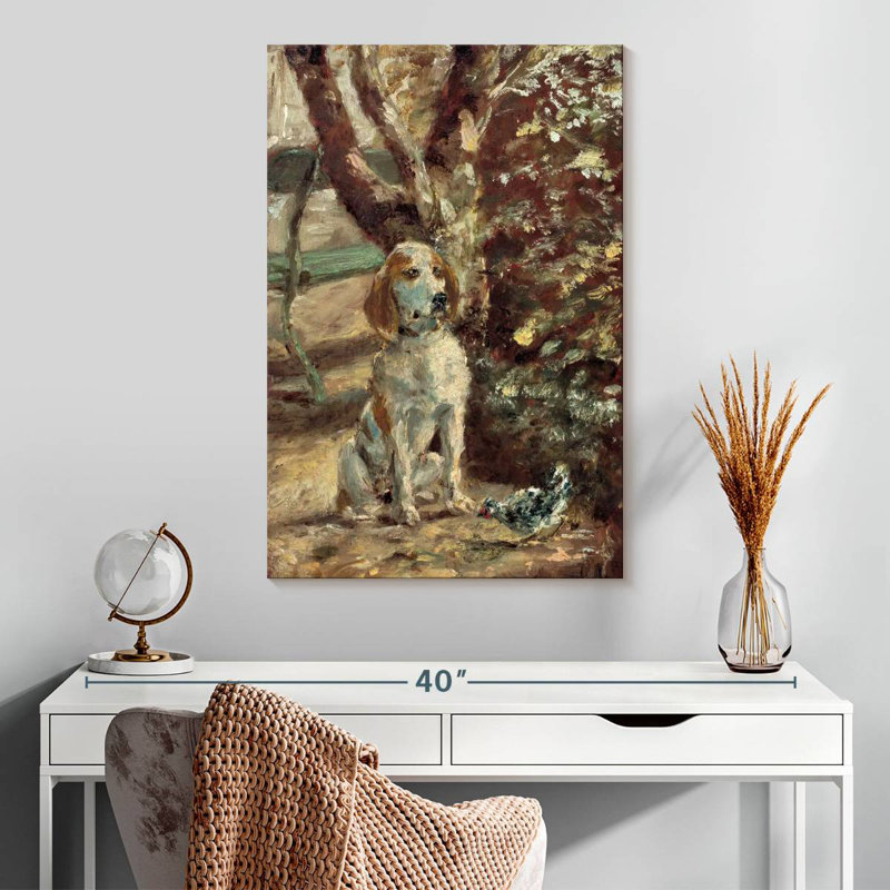 Brampt le chien de l'artiste Fleche 1881, H 30 po x l 20 po