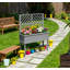 Lit de jardin surélevé spacieux, jardinière en bois surélevée avec treillis pour plantes grimpantes, avec pieds et trous de drainage-1257126530