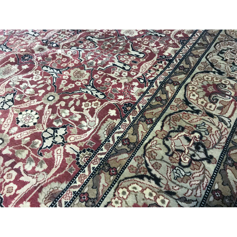 Avalon Wool Oriental Area Rug in Red/Beige/Green