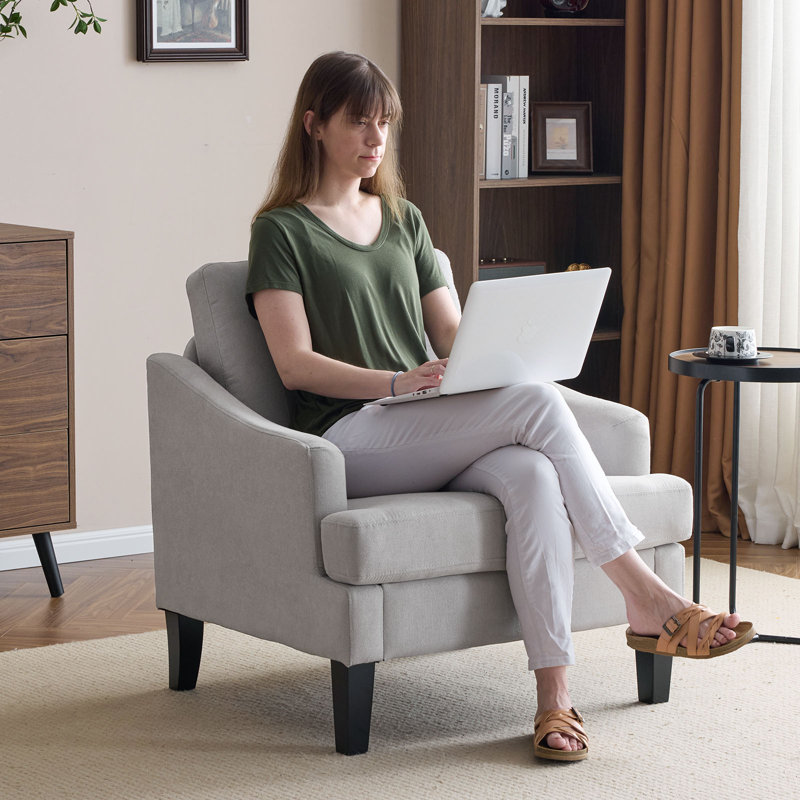 Fauteuil d'appoint 30 po avec pieds rembourrés, Gris clair