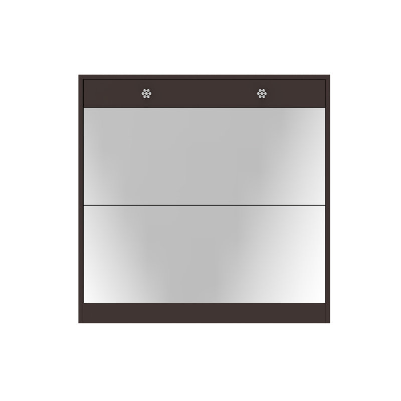 Armoire à chaussures avec 2 tiroirs à miroir