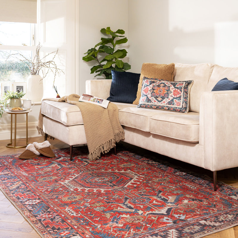 Vintage Look Cotton Flatweave Area Rug, 200cm x 290cm