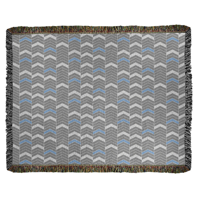 Couverture en coton tissé Rhonda, l 60 po x L 80 po, Bleu
