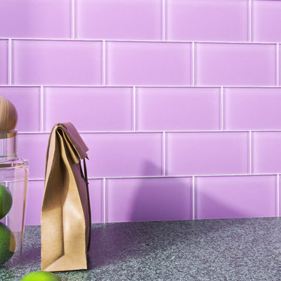 Crystile 3 in. X 6 in. Glossy Glass Subway Tile