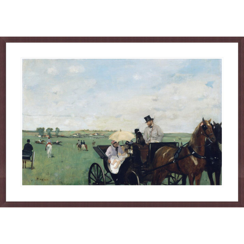 «At the Races in the Countryside» par Edgar Degas, impression giclée encadrée, H 29,04 po x l 41,5 po