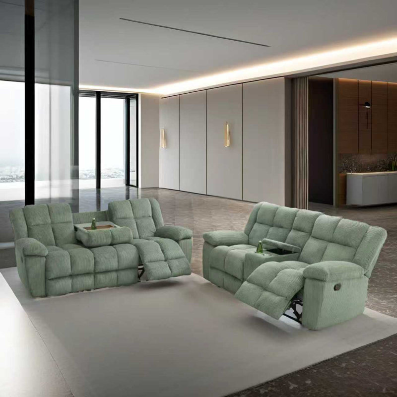 Ensemble de canapé inclinable 2 pièces Green Mint, Vert