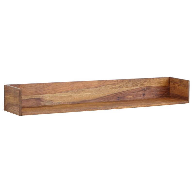 Schuller Rectangular Sheesham Solid Wood Floating Shelf