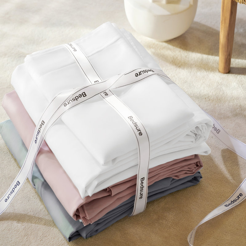 Housse de couette en coton hybride Bedure, Queen Duvet Cover + 2 Standard Shams, Blanc brillant