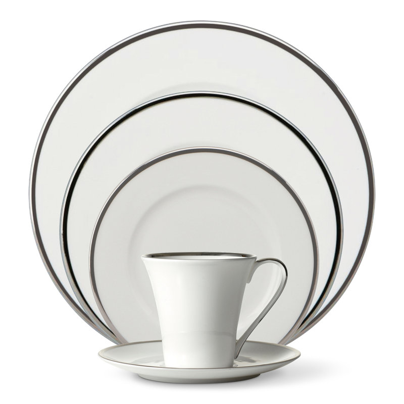 Comet Platinum 5 Piece Bone China Place Setting Set, Service for 1