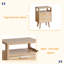 Ensemble de 2 tables de chevet avec rangement à 2 tiroirs et table de bout moderne avec poignées en métal 15,4 po-30683754