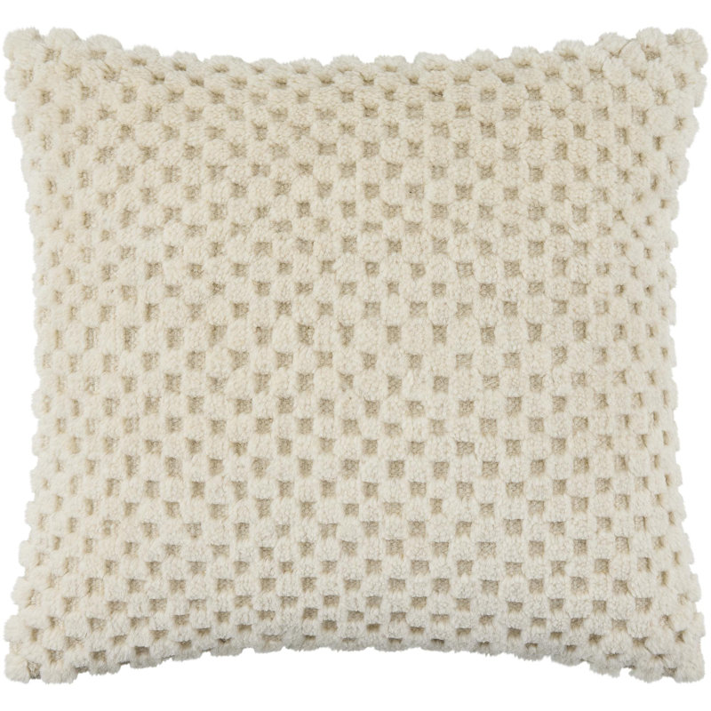 Novoli Accent Pillow, Duck Down, Ivory, Square 22"
