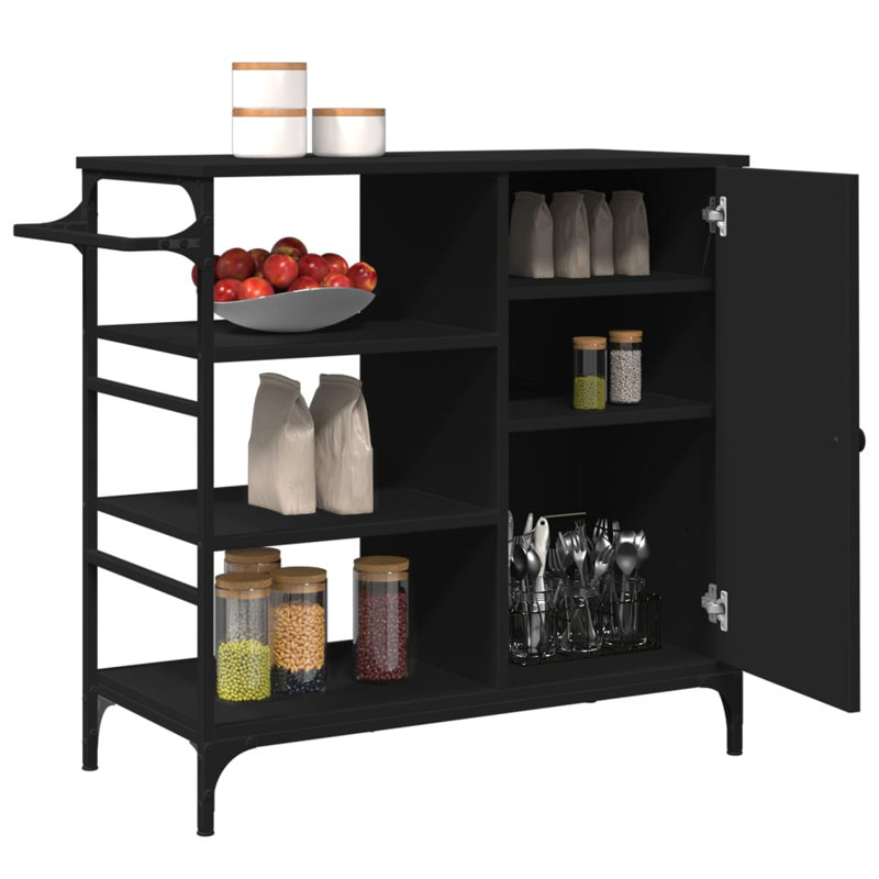 Stirum Metal Bar Cart, Black