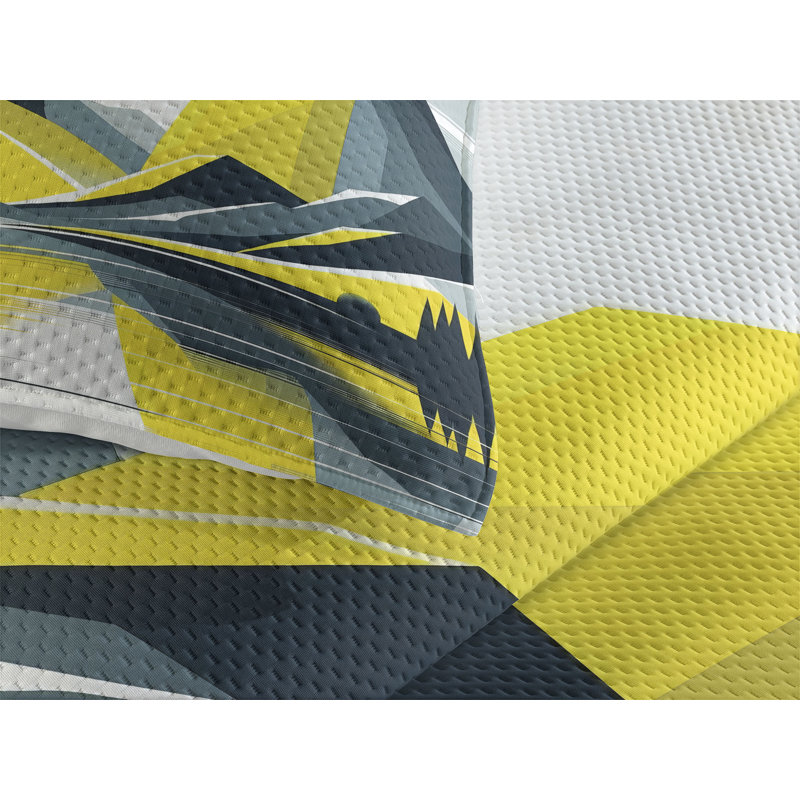 Polyester Abstract Coverlet, King Coverlet + 2 Standard Shams