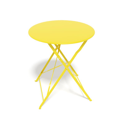 Ensemble de table bistro et chaises bistro, 2 ensembles bistro de patio pliant extérieur / intérieur 3 pièces, ensemble de meubles de patio 2 chaises avec table, tables basses pliables de qualité supérieure pour balcon, cour, jardin, jaune
