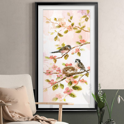 " Blushing Birds II " Painting Print