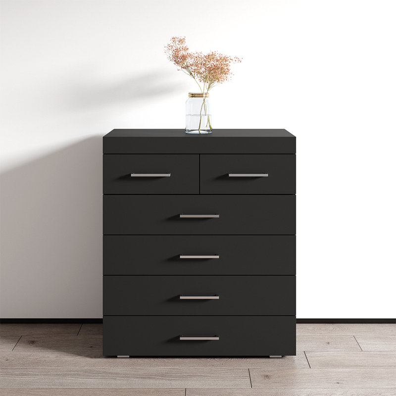 Commode 6 tiroirs Urfeta, Noir