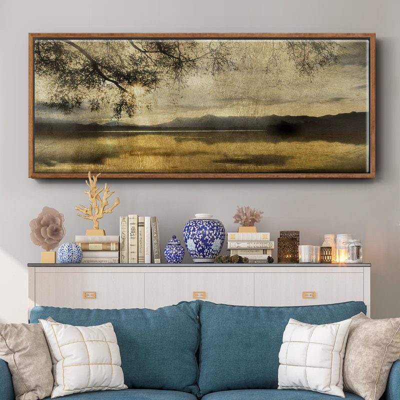 Golden Staffelsee Lake - toile encadrée, H 8 po x l 20 po