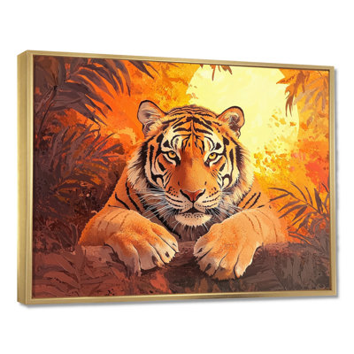 «Tiger in the Jungle At Sunset», reproduction sur toile