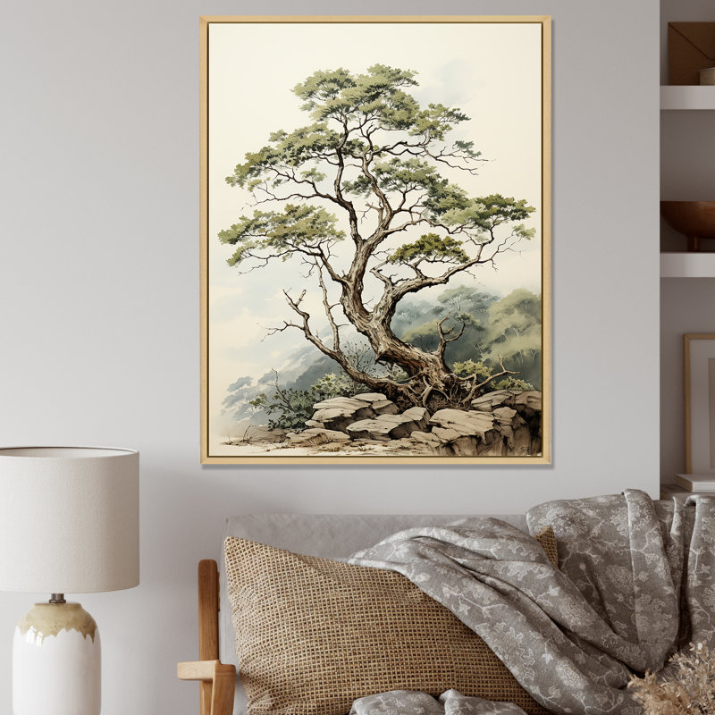 «Forest Redwood Tree Charm V», reproduction sur toile, H 32 po x l 24 po x P 1 po, Cadre naturel flottant