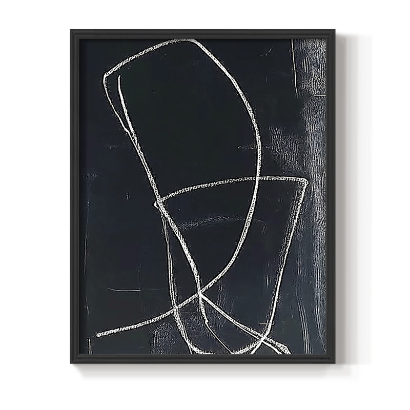Série ABSTRACT DCxxxvi - reproduction encadrée de qualité supérieure - prête à être accrochée - aucun clou requis, Noir