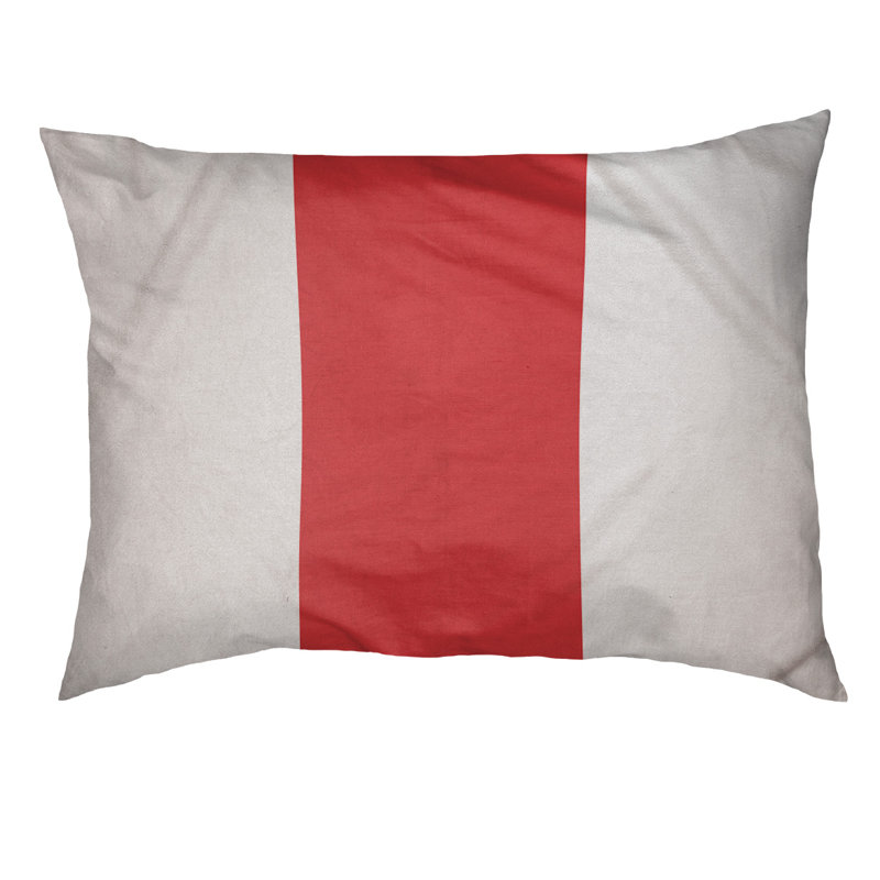 Oreiller Maryland, Moyen (l 28 po x P 18 po x H 6 po), Blanc / Rouge