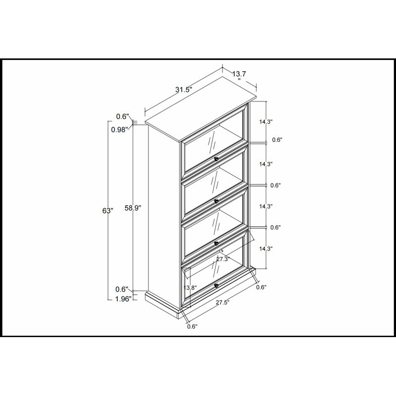 Vitrine à 4 niveaux en verre avec portes rabattables pour objets de collection et décoratifs, solution de rangement durable et élégante