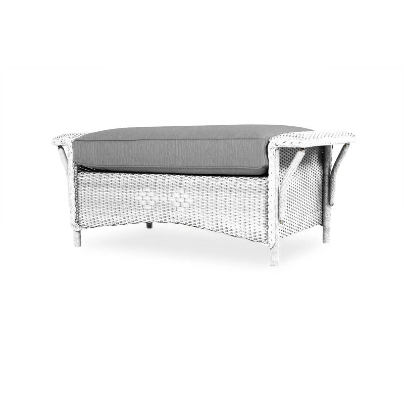 Nantucket Outdoor Ottoman, White, Beach Natural