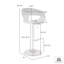 March Mid-century Modern Adjustable Height Swivel Bar Stool in Faux Leather, Chrome and Walnut Wood-18681422