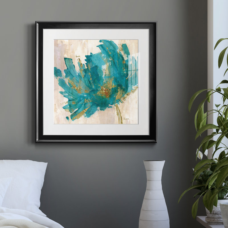 Infusion bleue II - Cadre photo, reproduction d'art sur papier, Papier encadré noir, H 26,5 po x l 26,5 po x P 1,5 po