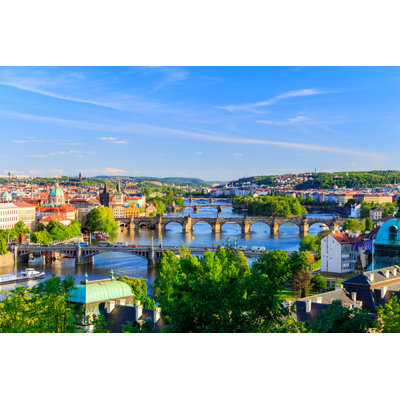 Anstice Skyline With Charles Bridge by DaLiu - Wrapped Canvas Print