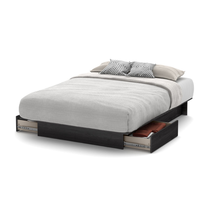 Raeesa Platform Storage Bed, Gray Oak