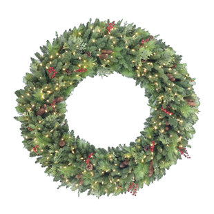 Faux Lighted Pine 72'' Wreath