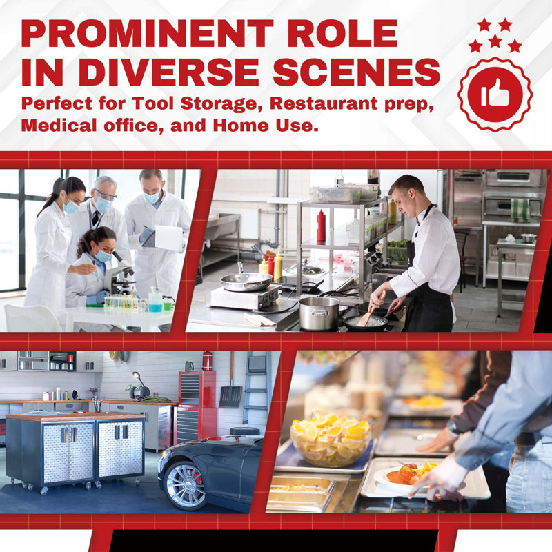 24x18 Inch Stainless Steel Movable Prep Table with Undershelf