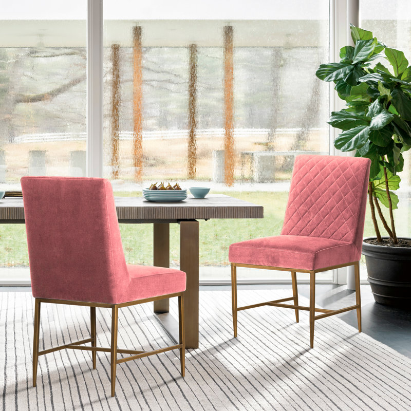 Almendarez Velvet Side Chair, Pink