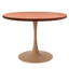Table de salle à manger ronde de 36 po avec plateau en panneau de fibres à densité moyenne et base en bois pour piédestal-124520622-124520620